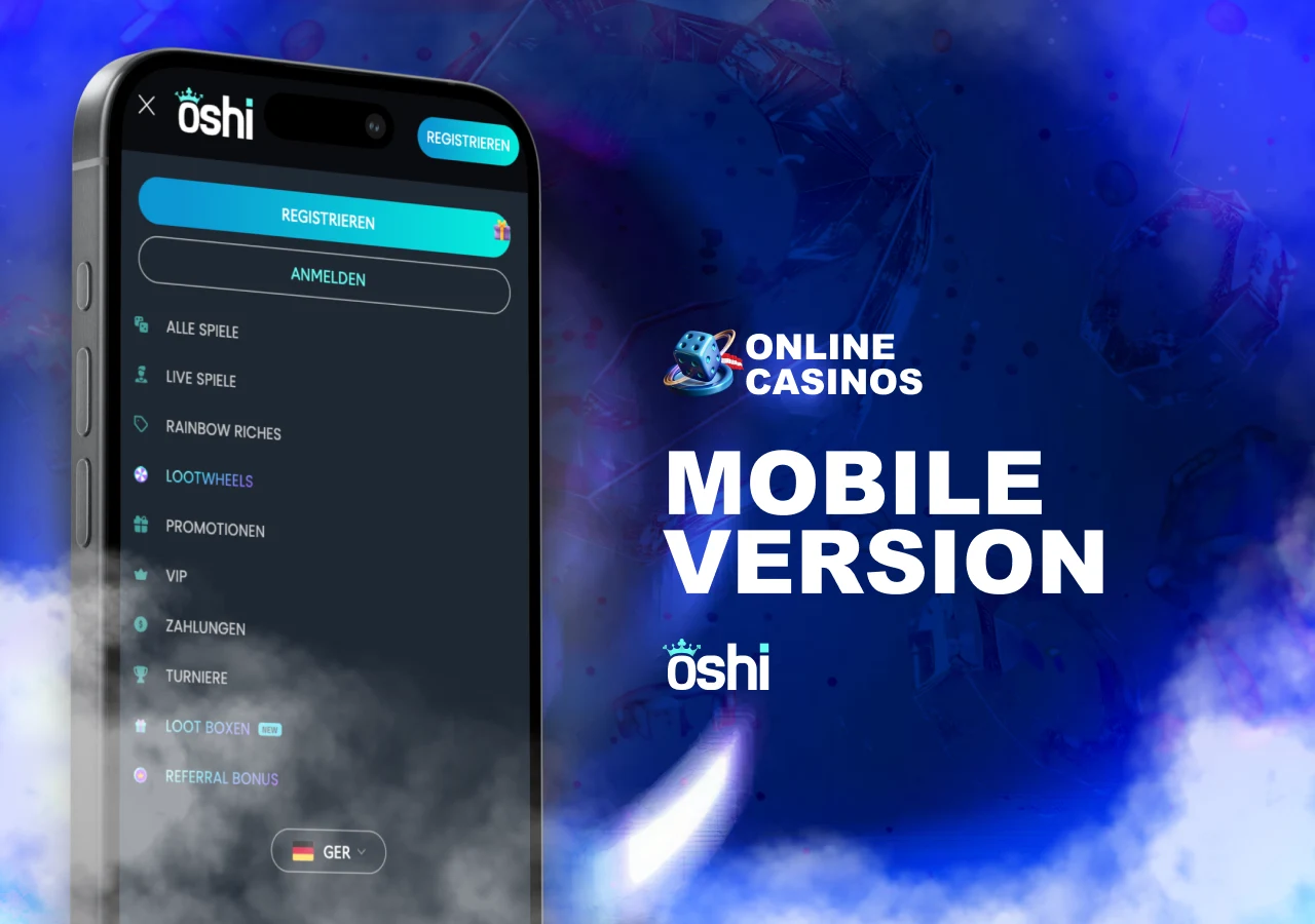 Mobile Casino-Version mit angepasstem Layout und stabiler Performance